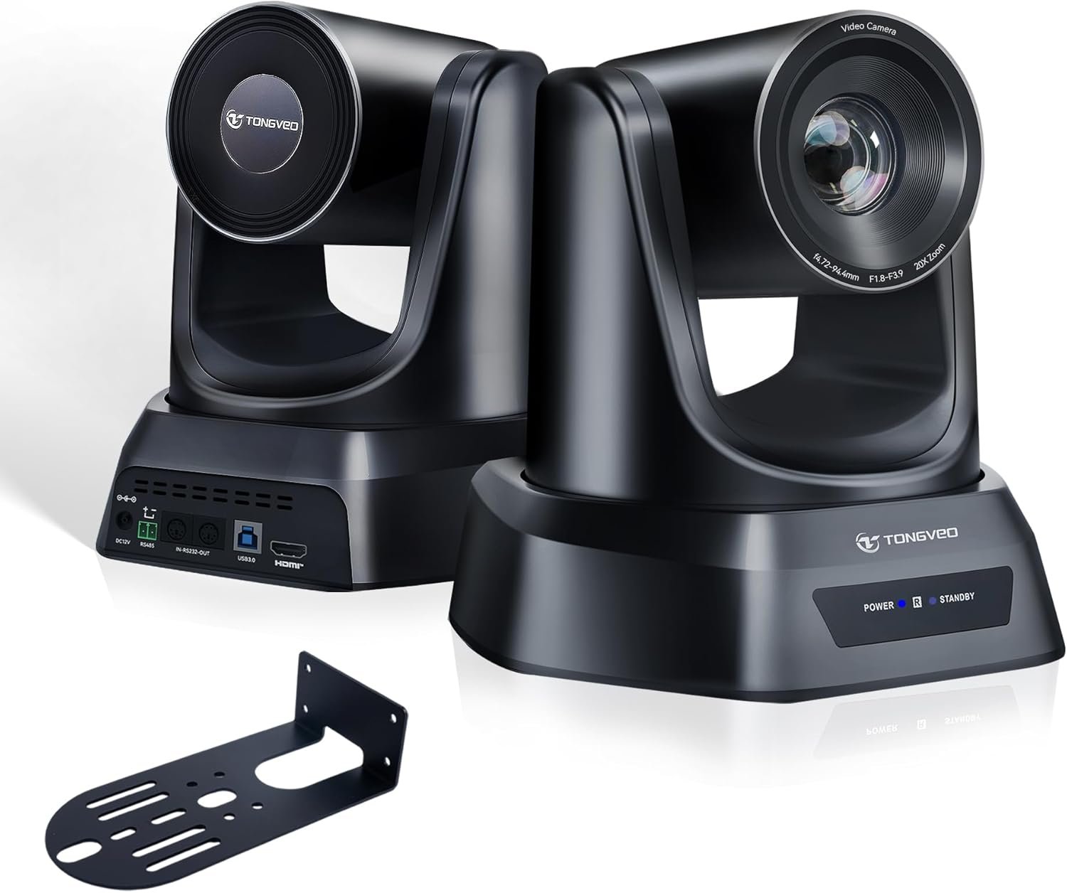 TONGVEO Conference Room PTZ Camera System with 20X Optical Zoom, AI Auto Tracking 1080P 60fps HDMI USB Webcam for Church Streaming Online Video Conference,Compatible with Zoom, OBS Easy Setup