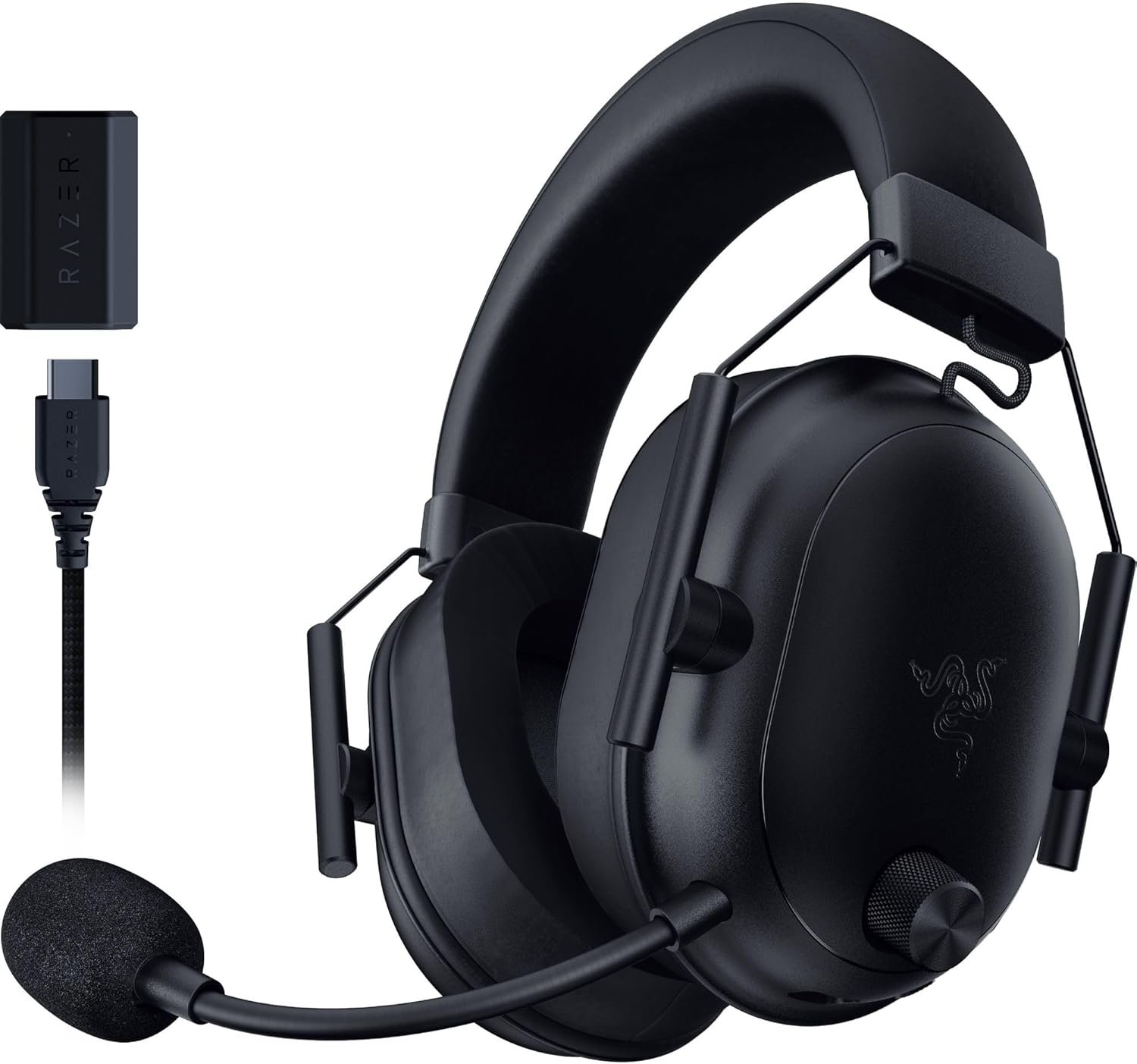 Razer BlackShark V2 HyperSpeed Wireless Gaming Headset for PC, Mac, PlayStation, Switch & Mobile – 280g Lightweight, Wideband Mic, 50mm Drivers, 2.4GHz, Bluetooth or USB, 70 Hr Battery – Black