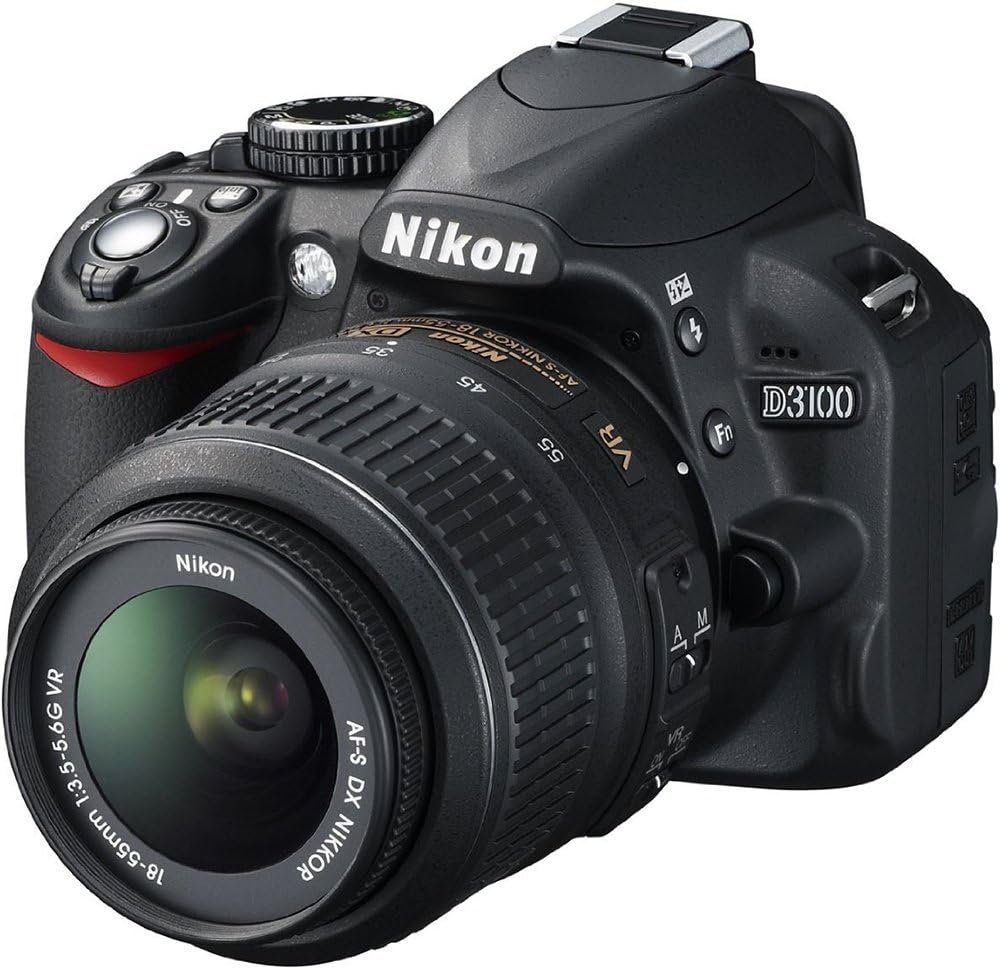 Nikon D3100 14.2MP Digital SLR Camera with 18-55mm f/3.5-5.6 Auto Focus-S DX VR Nikkor Zoom Lens – International Version (No Warranty)