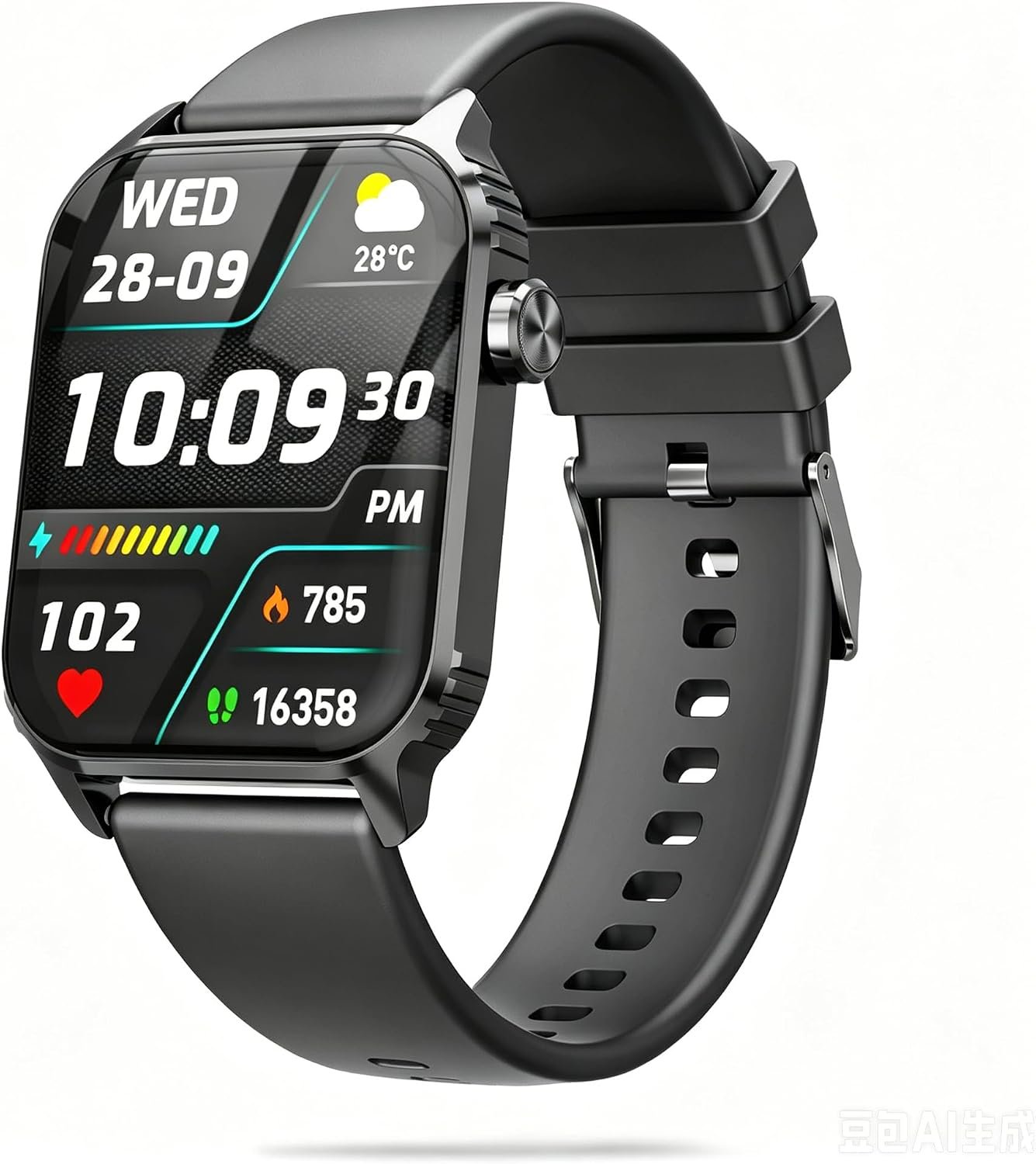 TRAUSI Touchscreen Smartwatch with Bluetooth Call, 100 Modes and Sleep Notifications, Waterproof Watch for iPhone Black