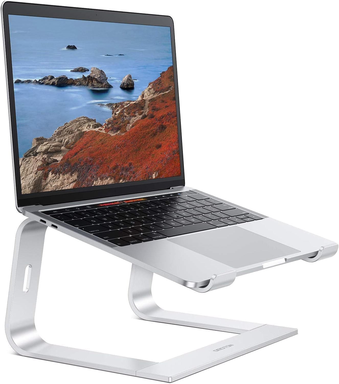 OMOTON Laptop Stand, Detachable Laptop Mount, Aluminum Laptop Holder Stand for Desk, Compatible with MacBook Air/Pro, Dell, HP All Laptops (11-16 inch), Silver