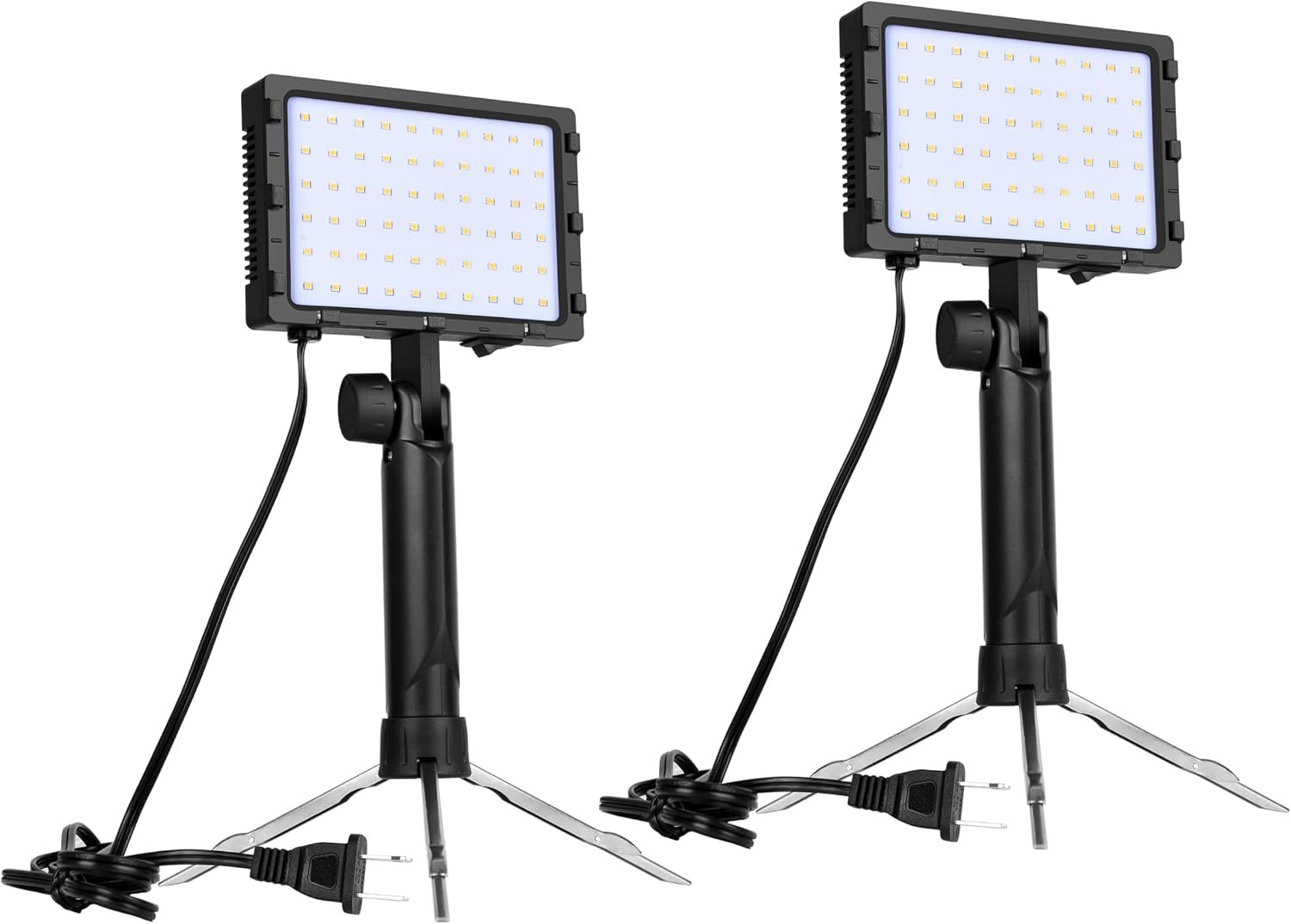 EMART 60 LED Continuous Portable Photography Lighting Kit for Table Top Photo Camera Video Recording Studio Light Lamp with Adjustable Tripod Stand & Color Filters – 2 Packs