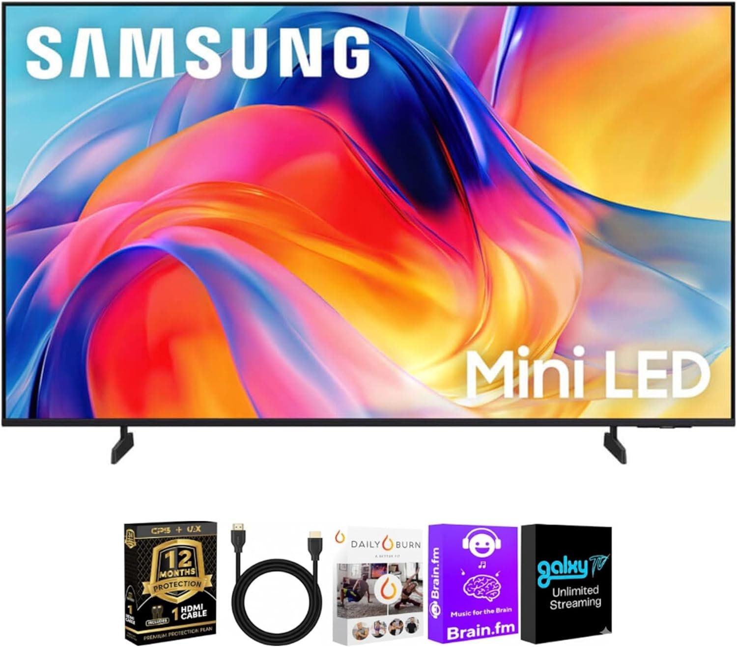 Samsung 43 Inch Class M70H Series 4K HDR Mini-LED Smart TV with HDMI Cable, 12 Month CPS Warranty & Streaming Bundle, Smart TV, Gaming Ready, WiFi Entertainment Hub