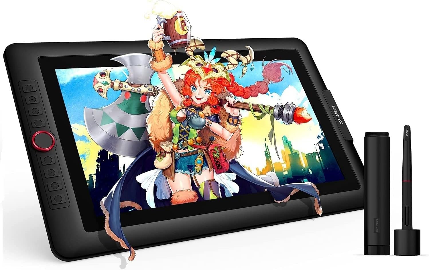 15.6″ Drawing Tablet with Screen XPPen Artist 15.6 Pro Tilt Support Graphics Tablet Full-Laminated Red Dial (120% sRGB) Drawing Monitor Display 8192 Levels Pressure Sensitive & 8 Shortcut Keys