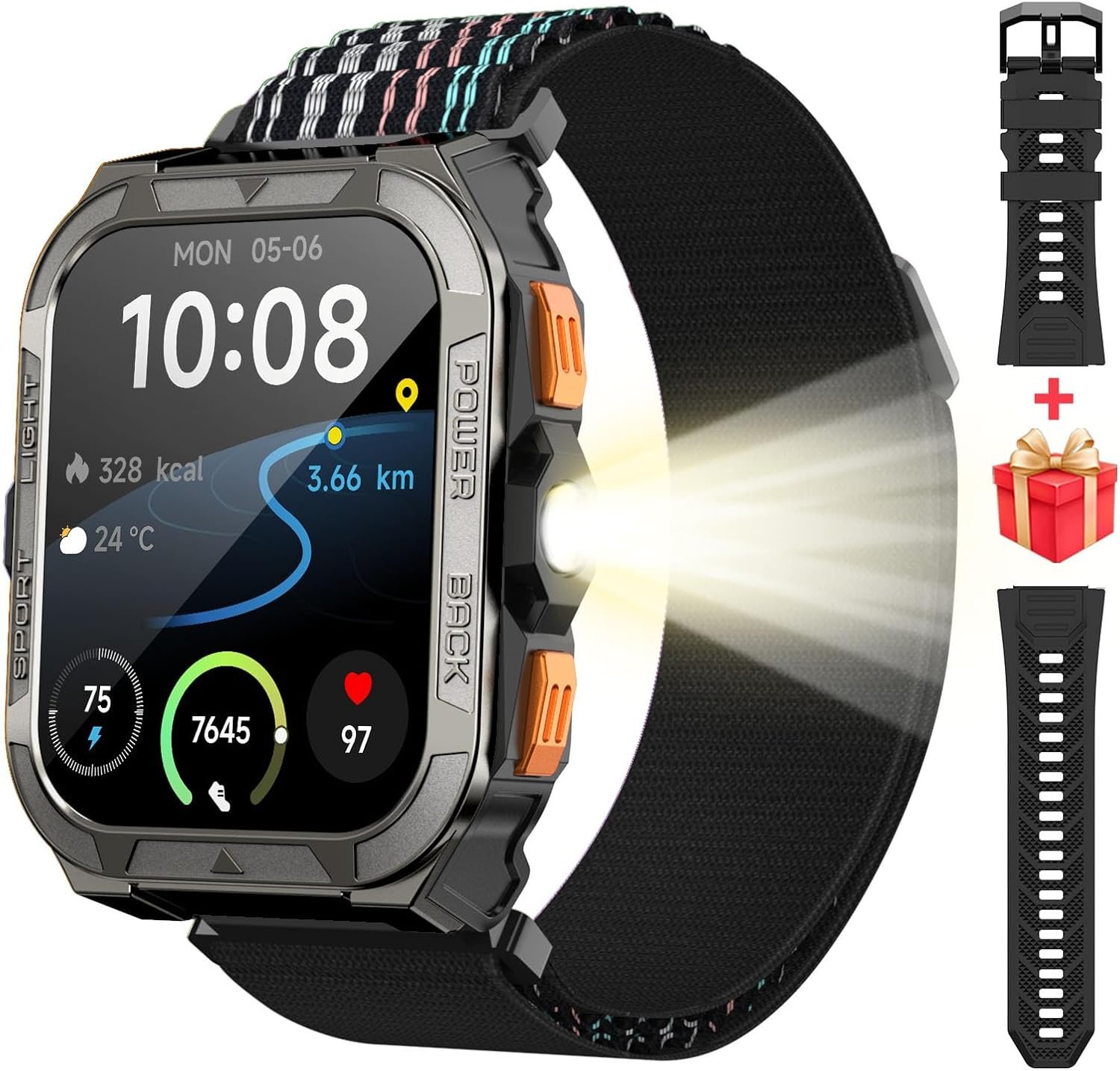 Blackview GPS Smart Watch for Men with ChatGPT, AI Translator, Compass & Flashlight/100-Day Battery/Bluetooth Calling/Health Monitor/100+ Sports,Fitness Tracker for iPhone/Android Phones