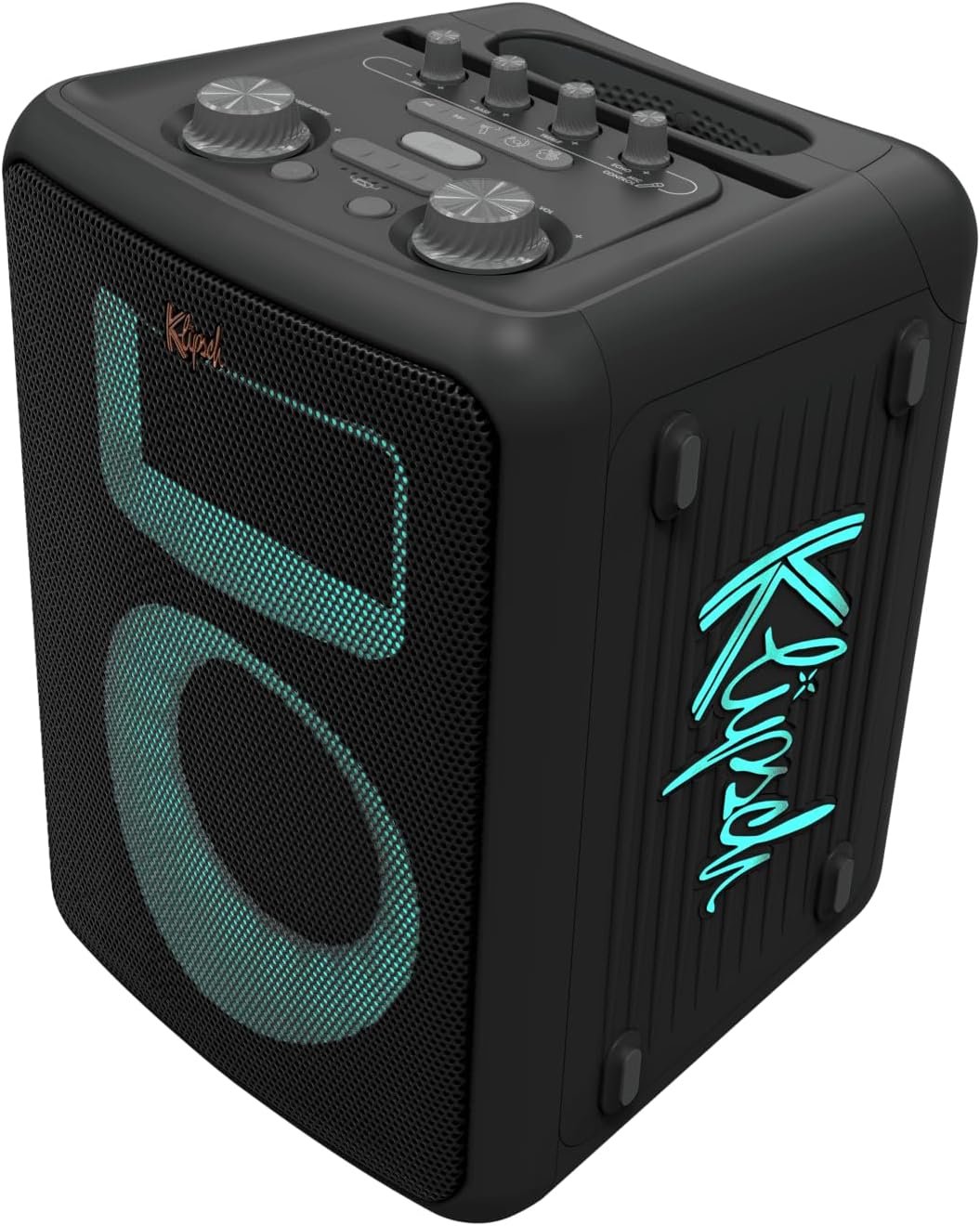 Klipsch Vegas Music City Party Speaker – Single 5.25″ Woofer, Five Light Show Settings, 12 Hour Battery Life, IPX4 Rated, Pole mountable and mic Included!