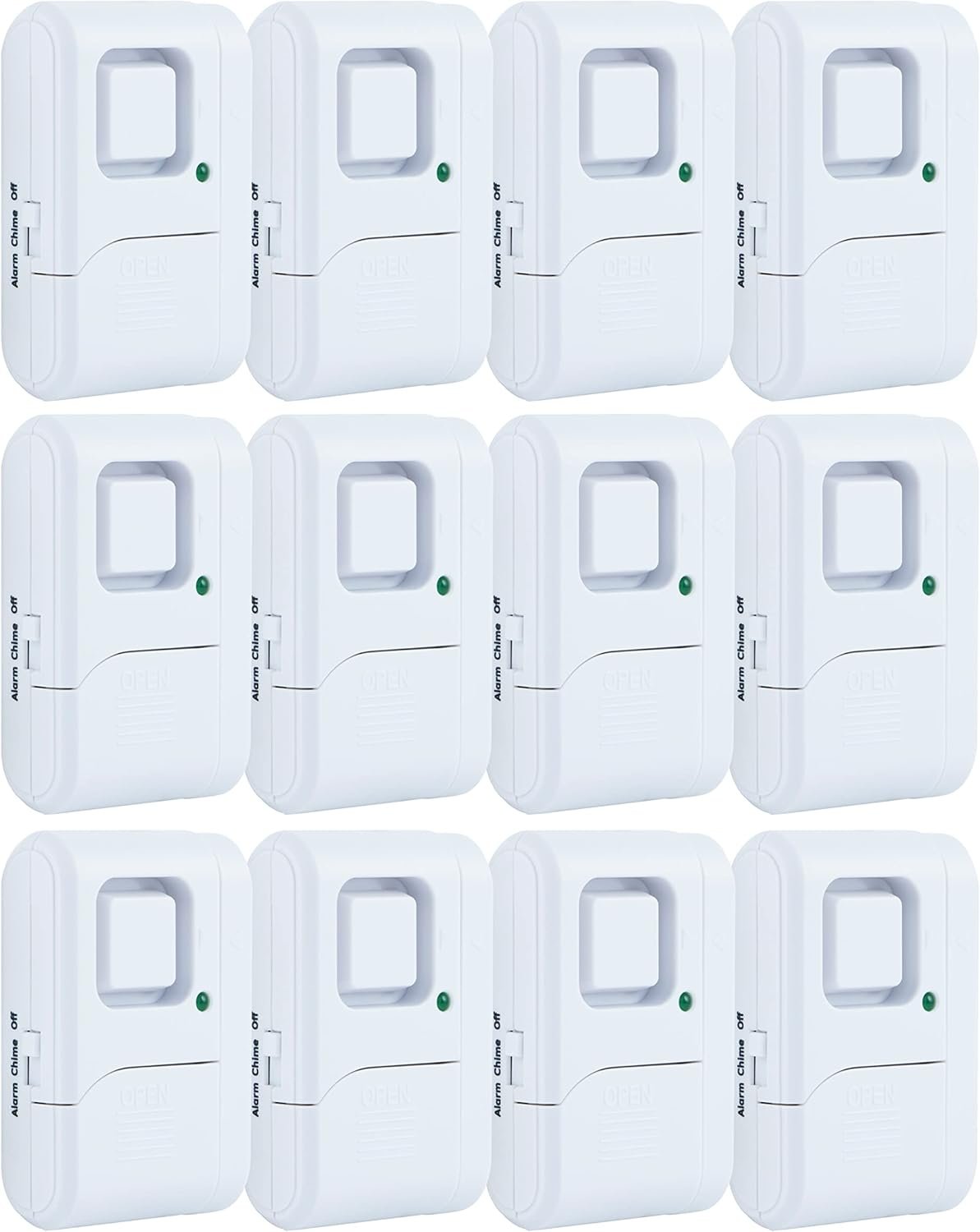 UltraPro Personal Security Window and Door Alarm, 12 Pack, DIY Protection, Burglar Alert, Wireless Chime/Alarm, Easy Installation, Home Security, Ideal for Home, Garage, Apartment, White, 45989