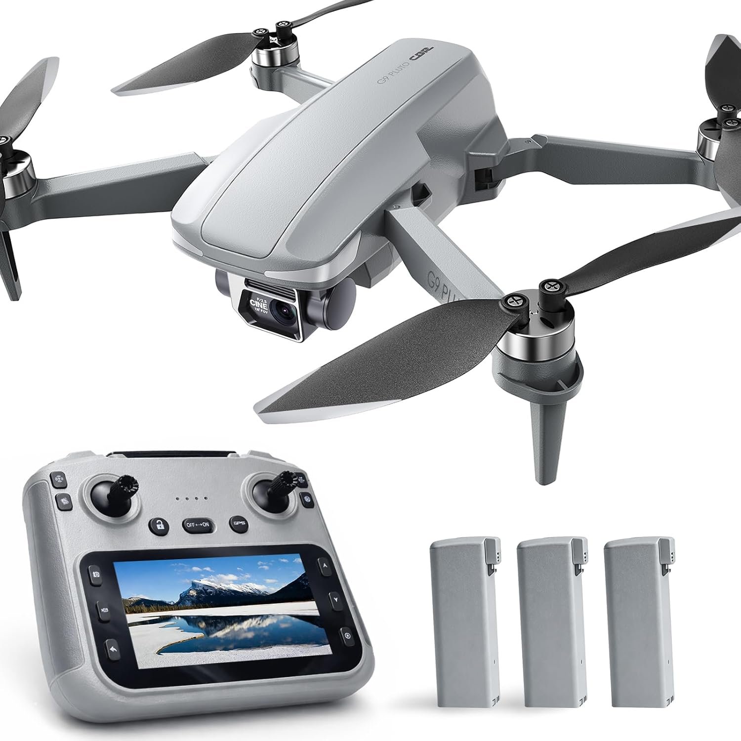 GPS Drone with EIS 4K Camera for Adults , RC Drones with 4.5 inch HD Screen on Controller, Auto Return, 3 Batteries for 90 min Flight Time, 3280 FT Long Control Range Transmission, Circle Fly and Follow Me Mode, Foldable Quadcopter for Beginner Gifts Toy, Under 249g