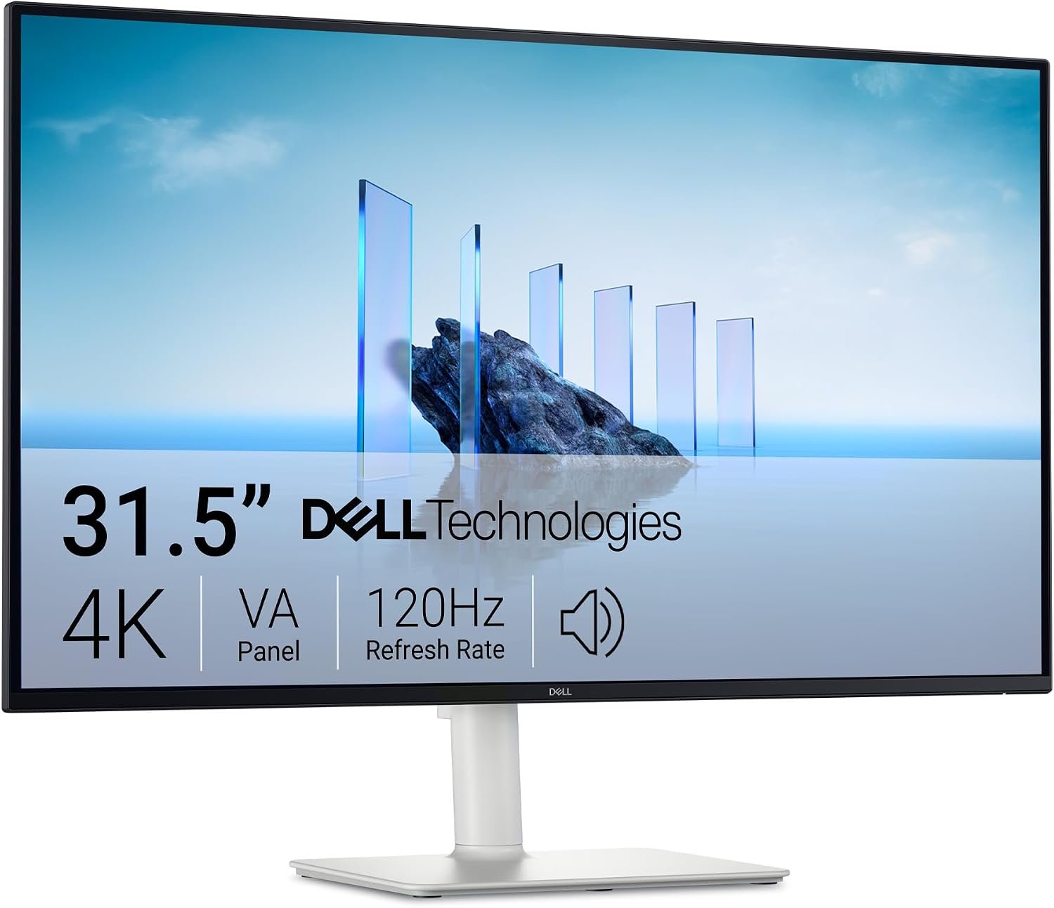 Dell 32 Plus 4K Monitor – S3225QS – 31.5-inch 4K (3840 x 2160) up to 120Hz 16:9 Display, VA Panel, AMD FreeSync Premium, 99% sRGB, 95% DCI-P3, 1500:1 Contrast Ratio, Comfortview – Ash White