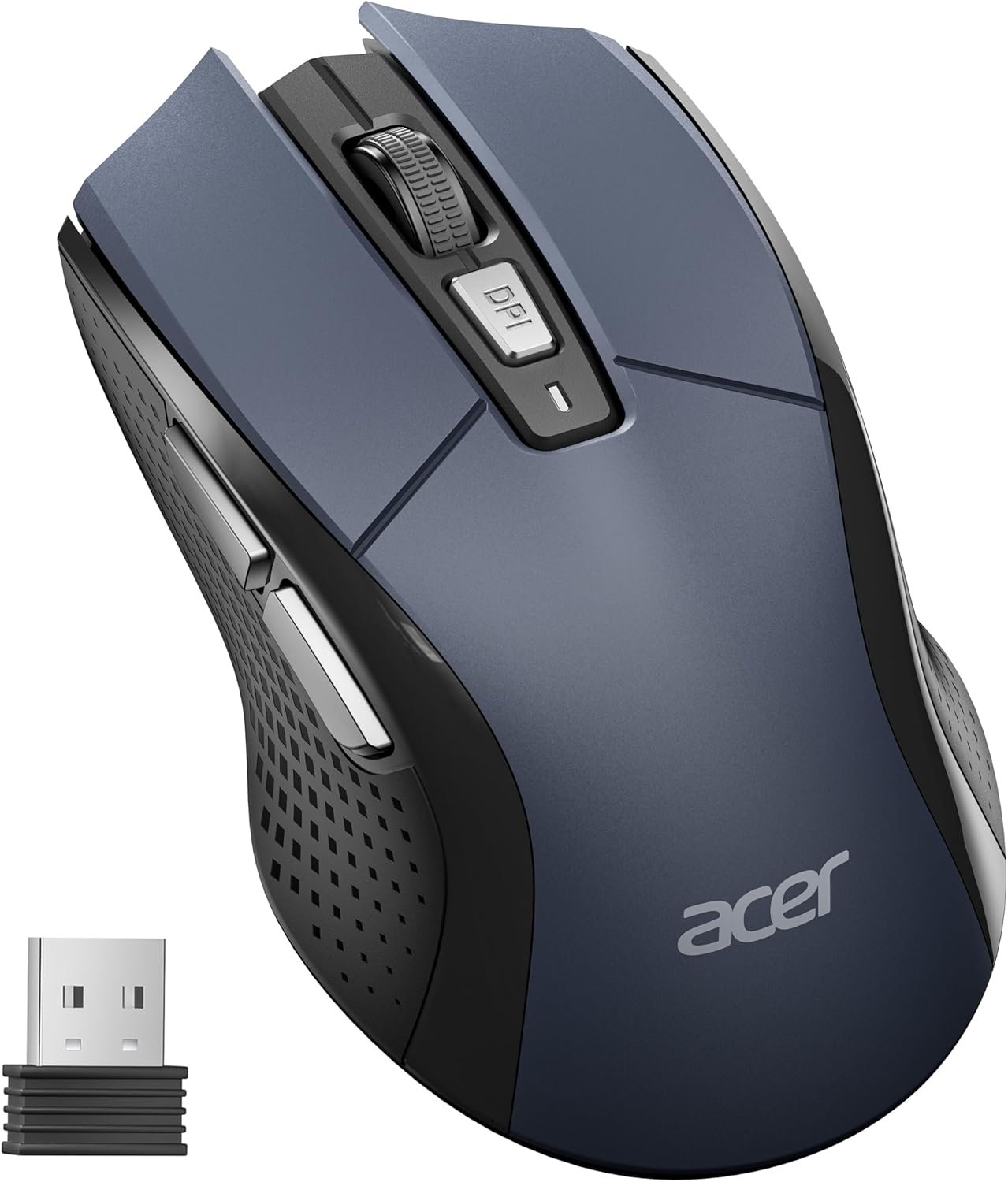 acer Wireless Mouse for Laptop, 2.4GHz Computer Mouse 5 Adjustable DPI Office Cordless USB Mice with USBA Receiver, 6 Buttons, 4000 DPI, Medium to Large Sized Hands Compatible with PC, Laptop, Desktop
