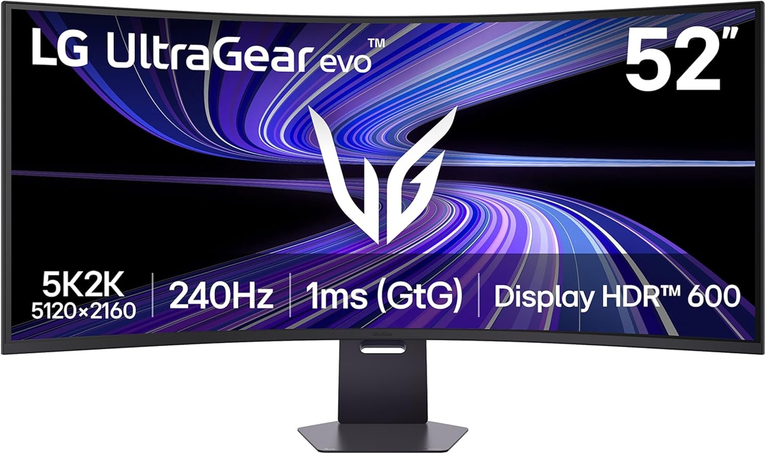 LG 52G930B-B 52-inch Ultragear evo G9 5K2K (5120×2160) Curved Gaming Computer, 240Hz, 1ms, AMD FreeSync Premium, VESA DisplayHDR 600, DP 2.1, HDMI 2.1, USB-C 90W PD, Tilt/Height/Swivel Stand, Black