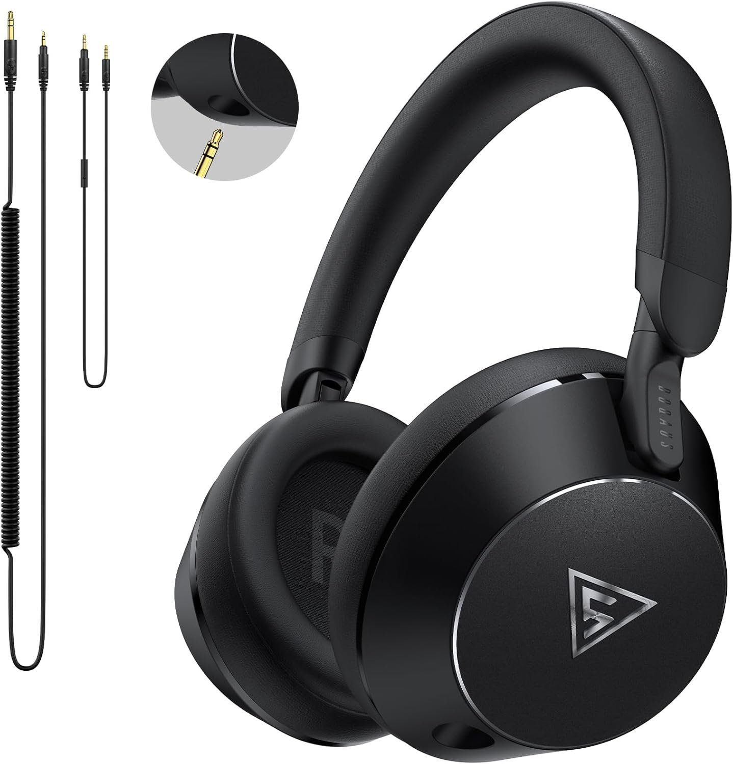 DOQAUS Studio Monitor Headphones Wired, Over Ear Professional Headphones with Natural Balanced Sound, 50mm Drivers, 6.35mm & 3.5mm Jack, Closed-Back for Recording, Mixing, DJ, Guitar Amp, PC