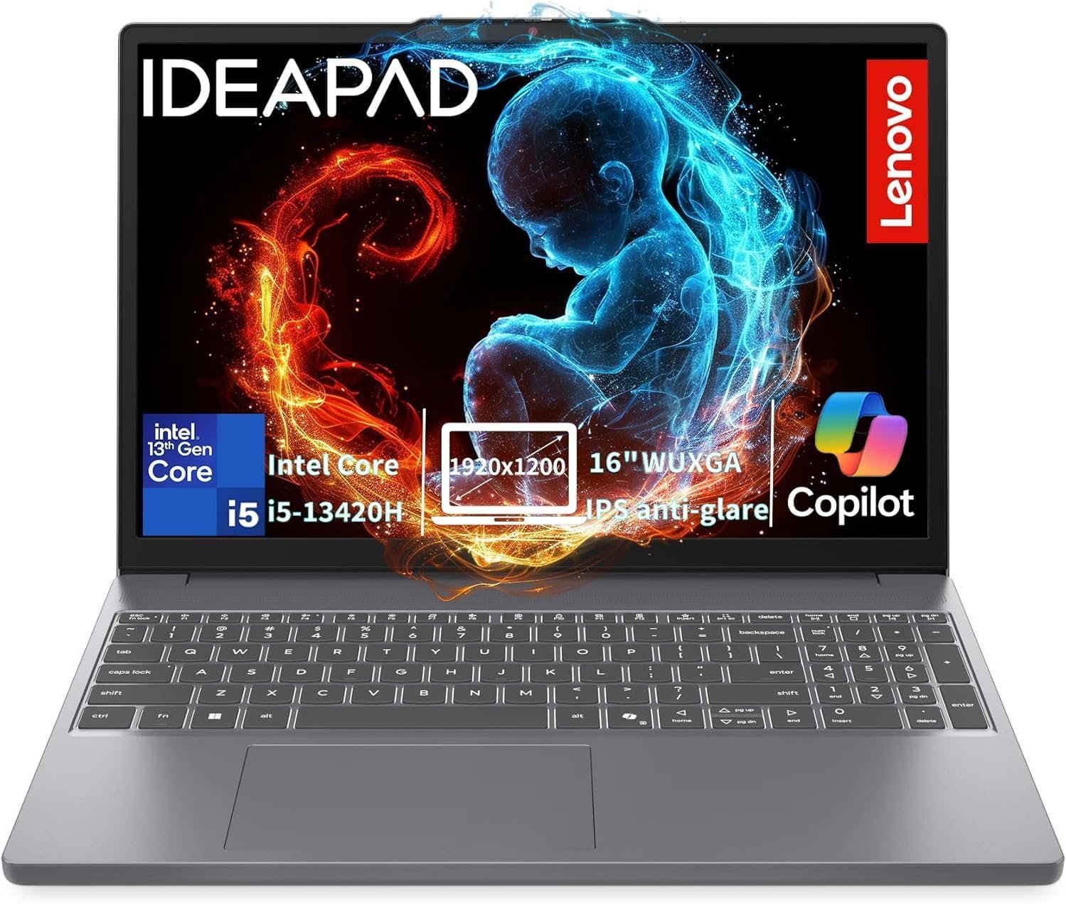 Lenovo 2026 Premium Laptop, Intel Core i5-13420H (Beats i7-1355U), 16GB DDR5, 256GB SSD, 16″ FHD+ Copilot AI PC, Windows 11 – for Power Business Multitasker