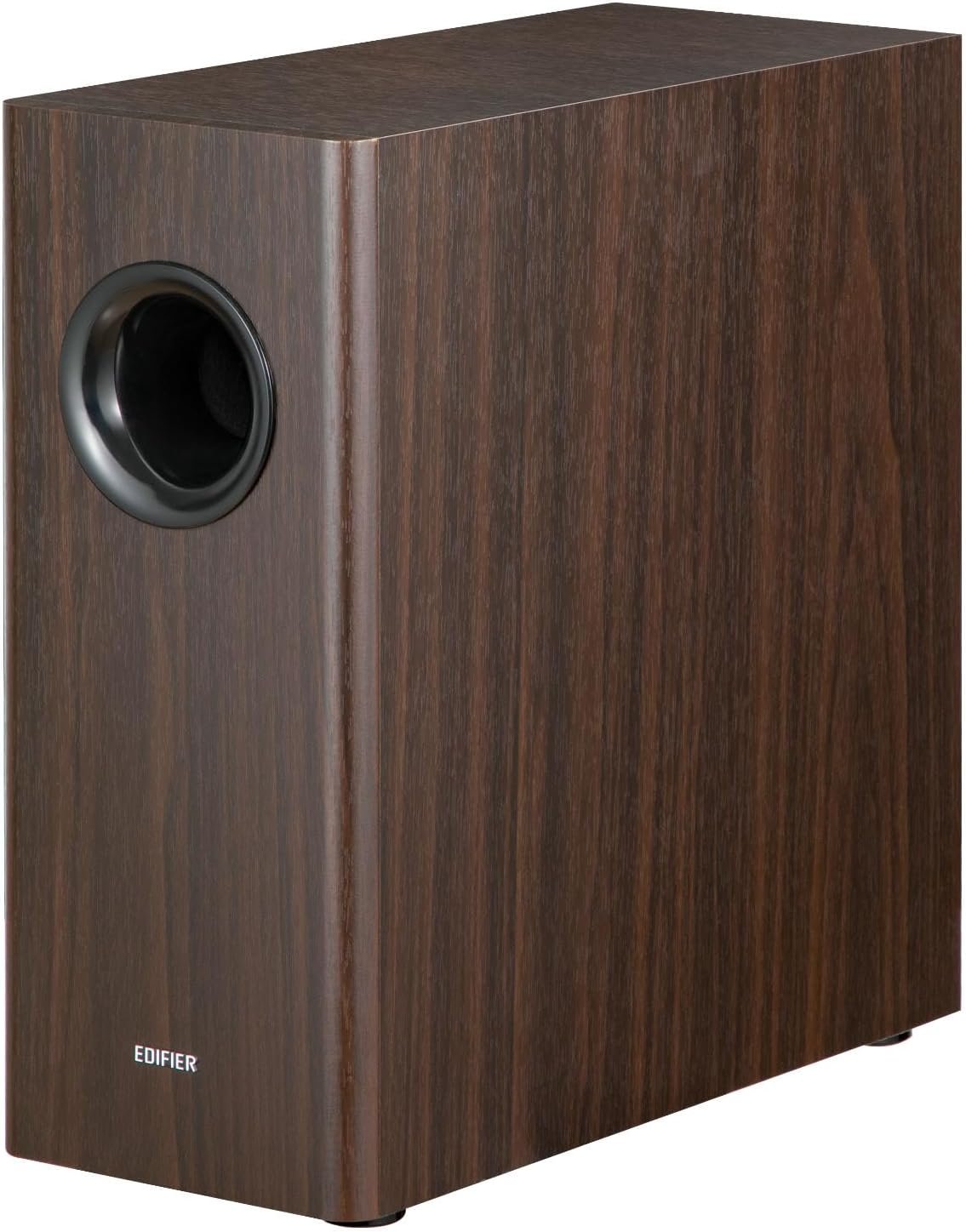 Edifier T5s Powered Active Subwoofer with 70W RMS, 8″ Long-Throw Woofer, Deep Bass (35Hz) Speaker, Built-in Amp, Low Distortion, Phase Selector & Energy-Efficient for Home & Studio Audio, Brown