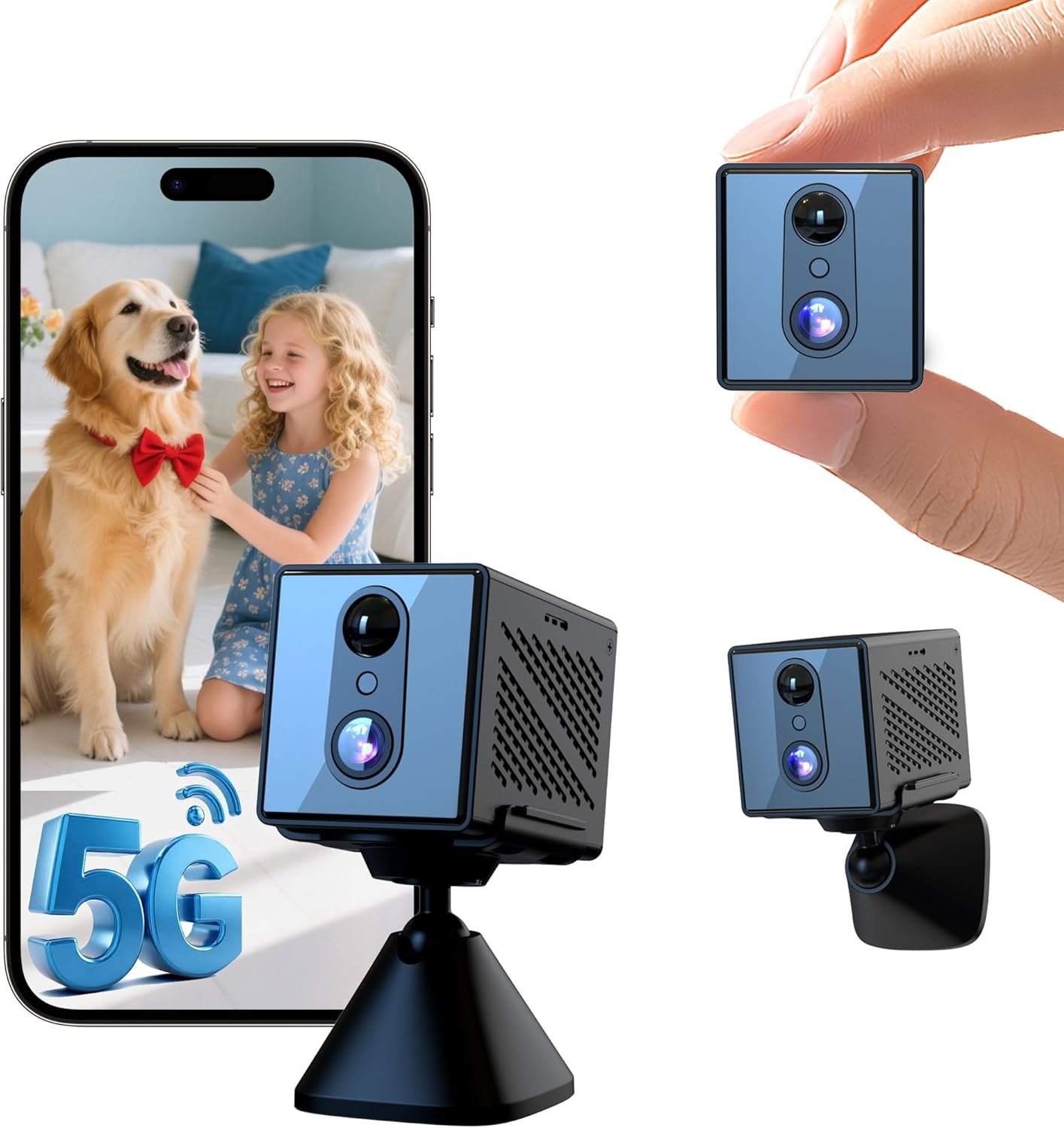 realhide 2026 Upgraded 5GHz WiFi 4K Spy Camera, Mini Hidden Camera with Long Battery Life, Night Vision, Motion Detection, Free Cloud Storage, Wireless Indoor Nanny Cam for Home Security
