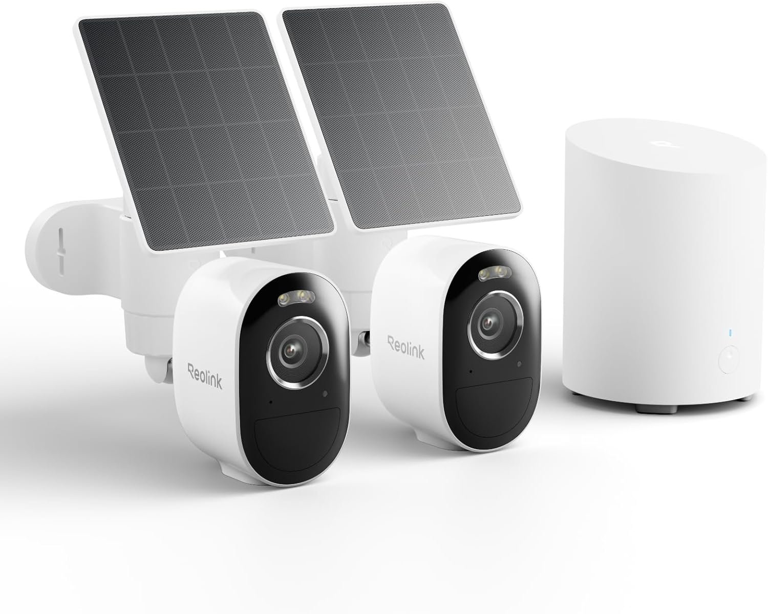 REOLINK Home Hub mini with 2X Argus 3 Pro+Solar Panel, Solar Security Cameras Wireless Outdoor, 2.4/5 GHz WiFi, Solar/Battery Powered, Smart Detection, Motion Recording, No Monthly Fee