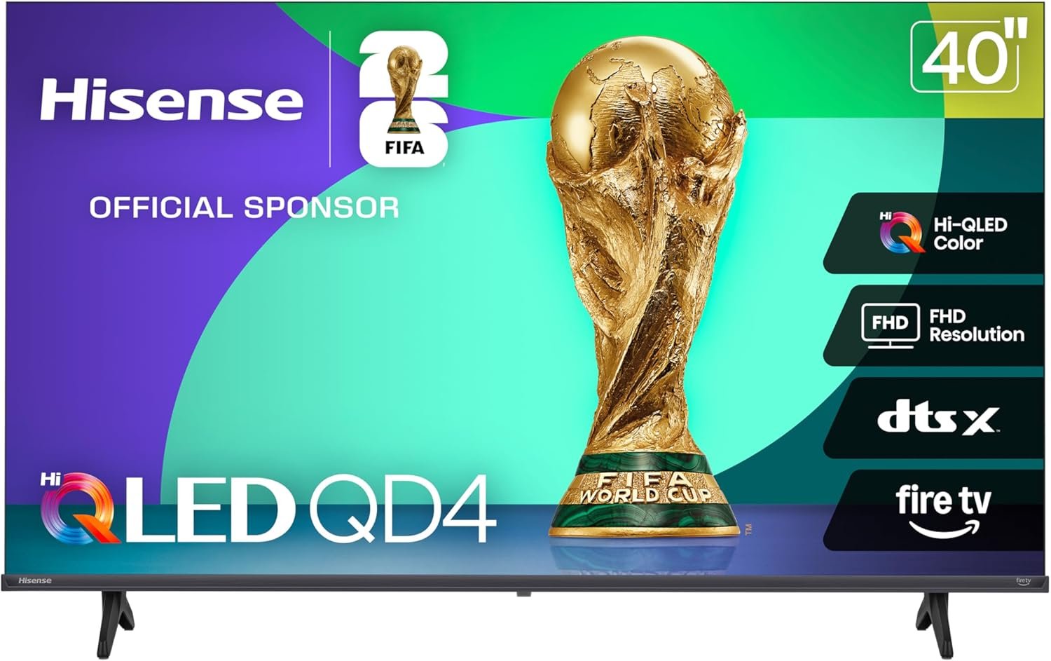 Hisense 40-Inch Class QD4 Series Hi-QLED FHD Smart Fire TV (40QD4QF) – Quantum Dot Color, DTS Virtual: X, Alexa Built in, Slim Bezel Design