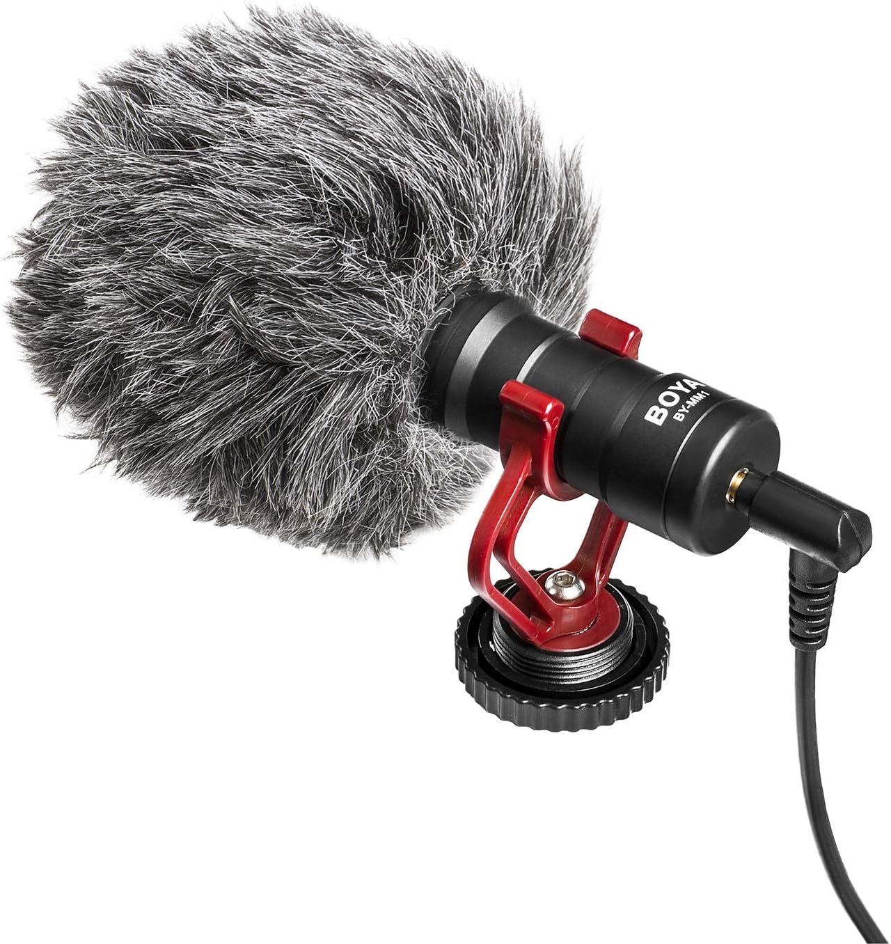 BOYA MM1 Universal Camera Microphone Super-Cardioid Shotgun Microphone with Shock Mount for Camera, Consumer, Camcorder iPhone, Android Smartphones