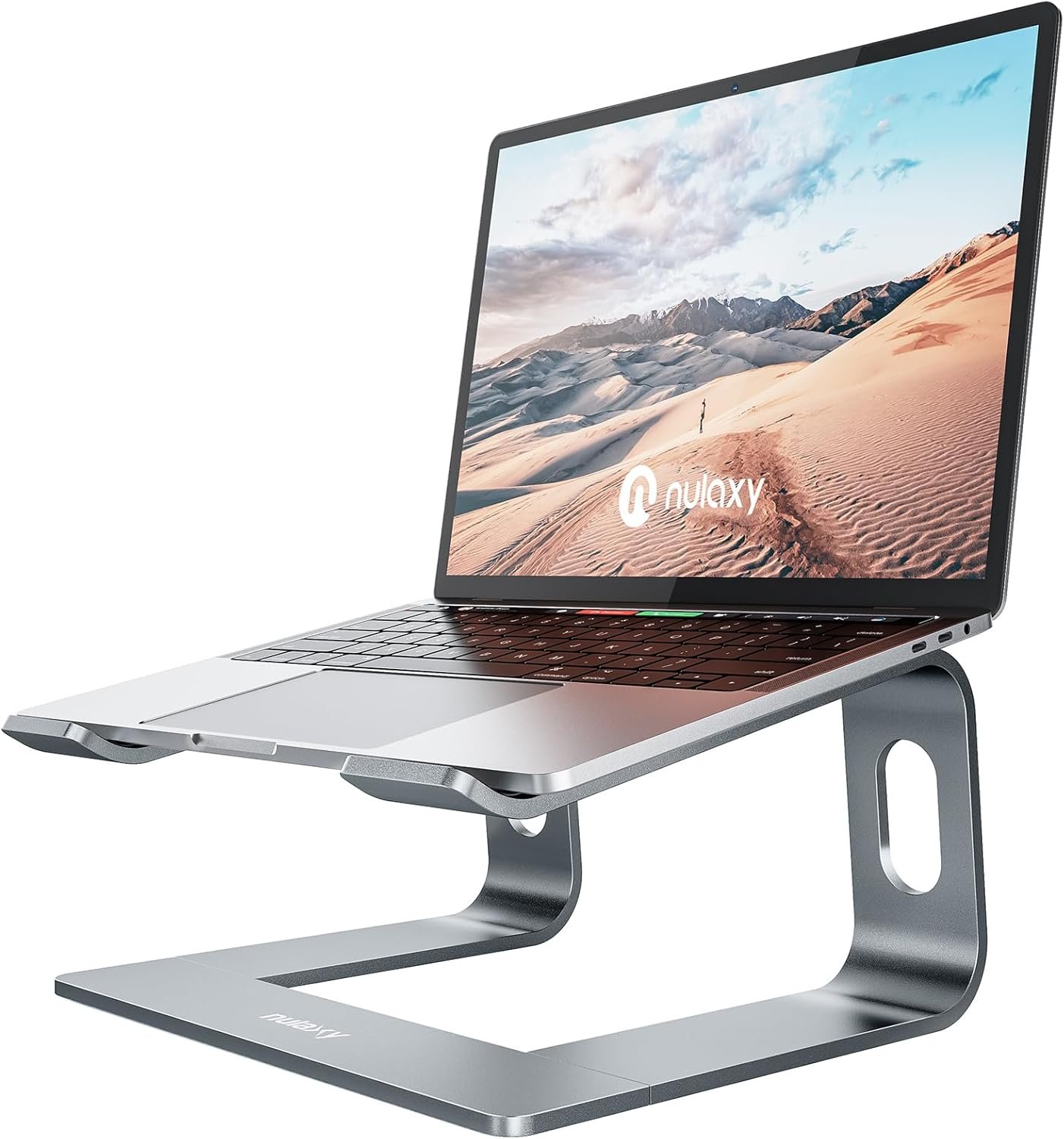 Nulaxy All-Aluminum Laptop Stand for Desk, Ergonomic Detachable Ventilated Cooling Computer Riser, Anti-Slip Design Notebook Holder Compatible with All 10-16″ Laptops (MacBook, Dell XPS, HP, Lenovo)