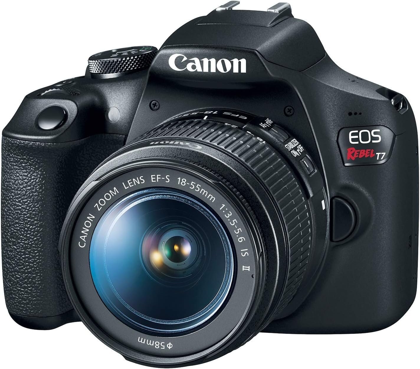 Canon EOS Rebel T7 DSLR Camera with 18-55mm Lens (Black) (Renewed)