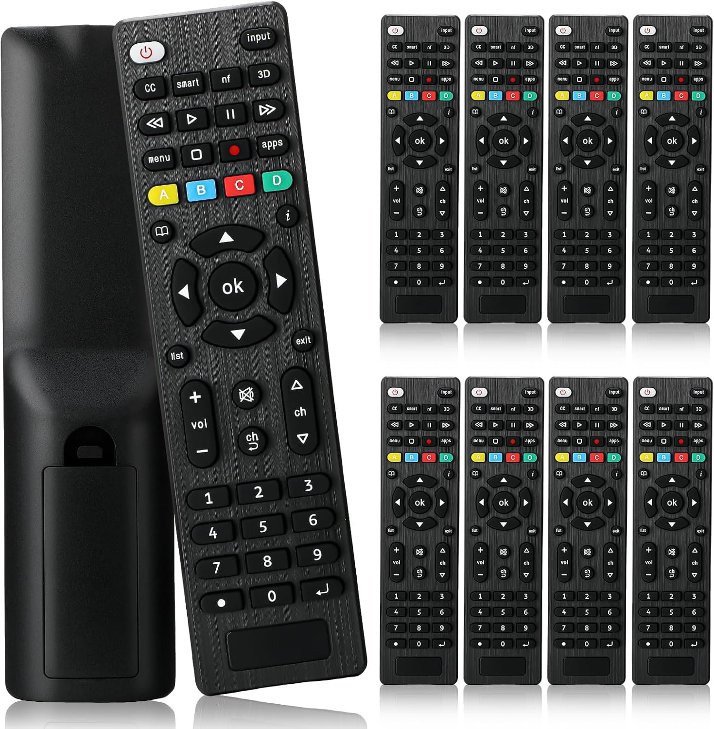 10 Pack Universal TV Remote Replacement Compatible with All Smart TV LED LCD HDTV 3D Series for Motel Hotel Nursing Home (Regular)