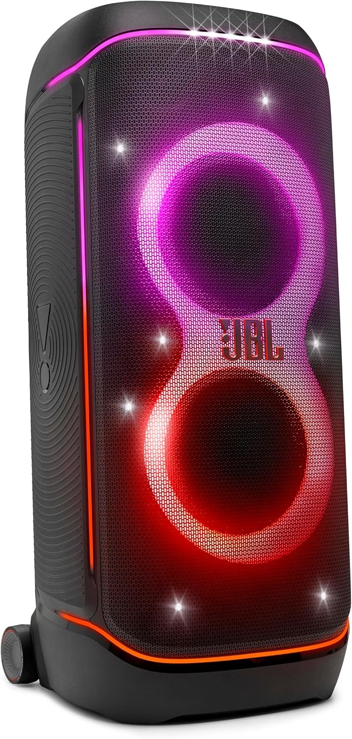 JBL PartyBox 720 – Loudest Battery-Powered Party Speaker with Superior Pro Sound and a Futuristic lightshow, Up to 15 Hours Playtime & IPX4 Splash Proof (Black)