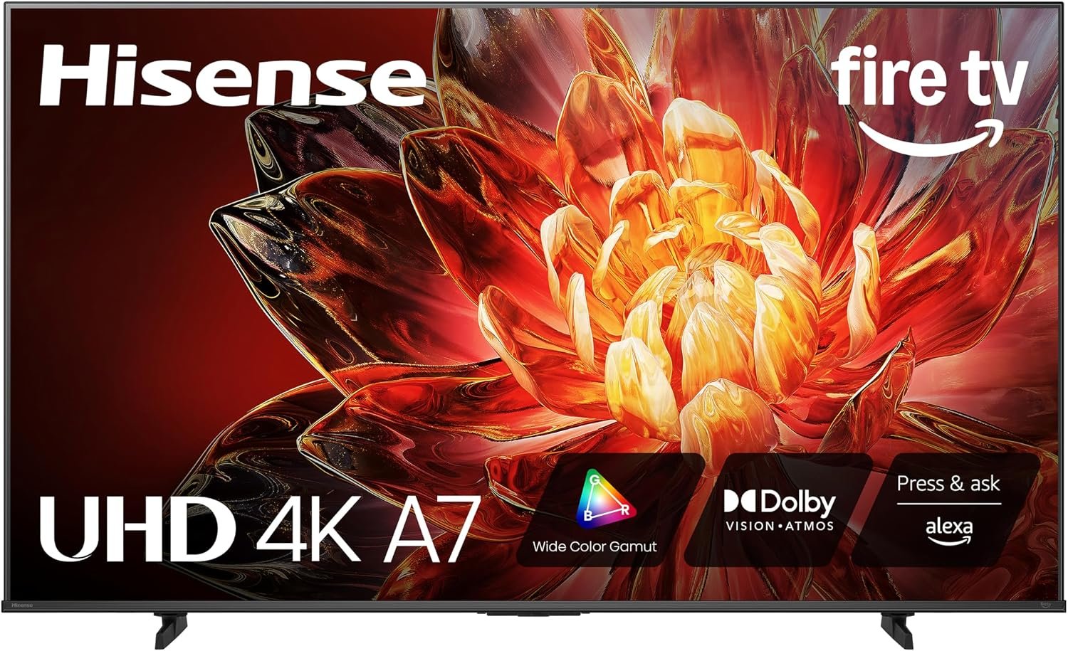 Hisense 43″ Class A7 Series (43A7NF) 4K UHD Smart Fire TV, Voice Remote with Alexa, Wide Color Gamut, HDR10+, Dolby Vision, Dolby Atmos, Game Mode, ALLM, Stream Live TV Without Cable