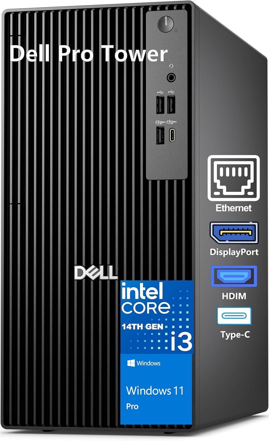 Dell Desktop Computers Pro Tower PC for Home and Business, 14th Gen Intel 4-Core Processor, 8GB DDR5 RAM, 512GB PCIe SSD, DisplayPort, HDMI, Support Dual Monitor, Windows 11 Pro