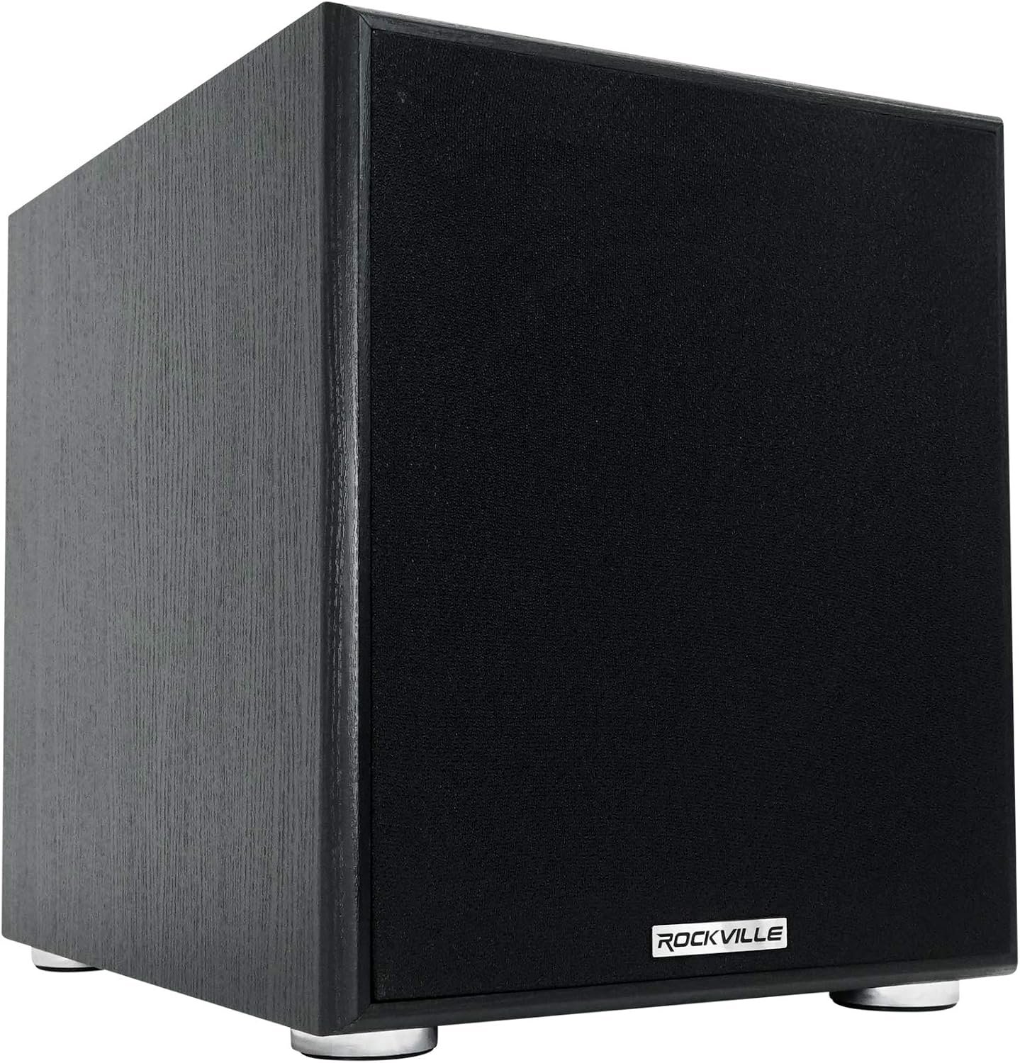 Rockville Rock Shaker 10 Black 600W Powered Subwoofer, Class-D Amp, Adjustable Crossover, MDF Enclosure, for Home Theater and Studio | 600W Peak, 300W RMS, RCA In/Out, High-Level In/Out, 20Hz-200Hz Response, MDF Enclosure, Class D Amplifier