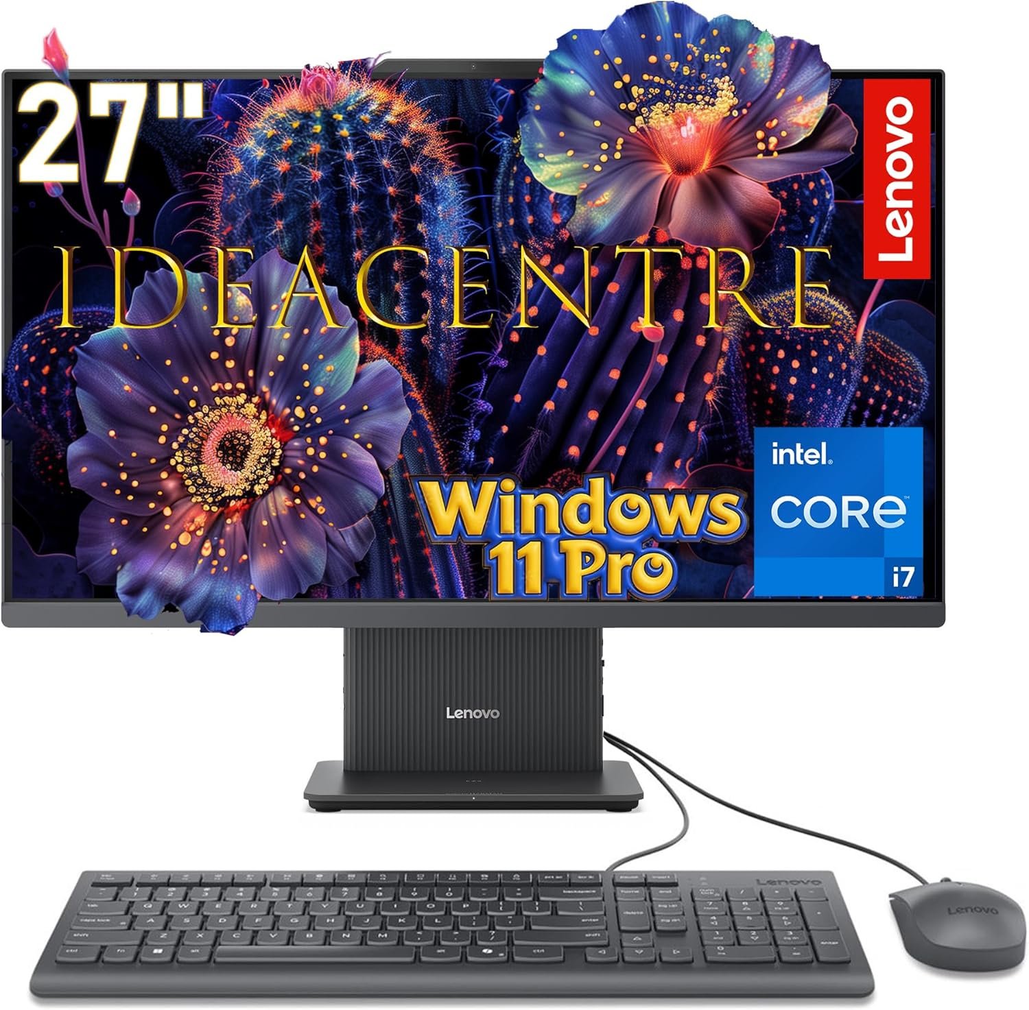 Lenovo IdeaCentre 27″ All-in-One Desktop PC, Intel Core i7-13620H 10-Core 4.9GHz, 8GB DDR5 RAM, 512GB PCIe SSD, 5MP Webcam, Harman Audio, WiFi 6, Windows 11 Pro, Luna Grey AIO 27