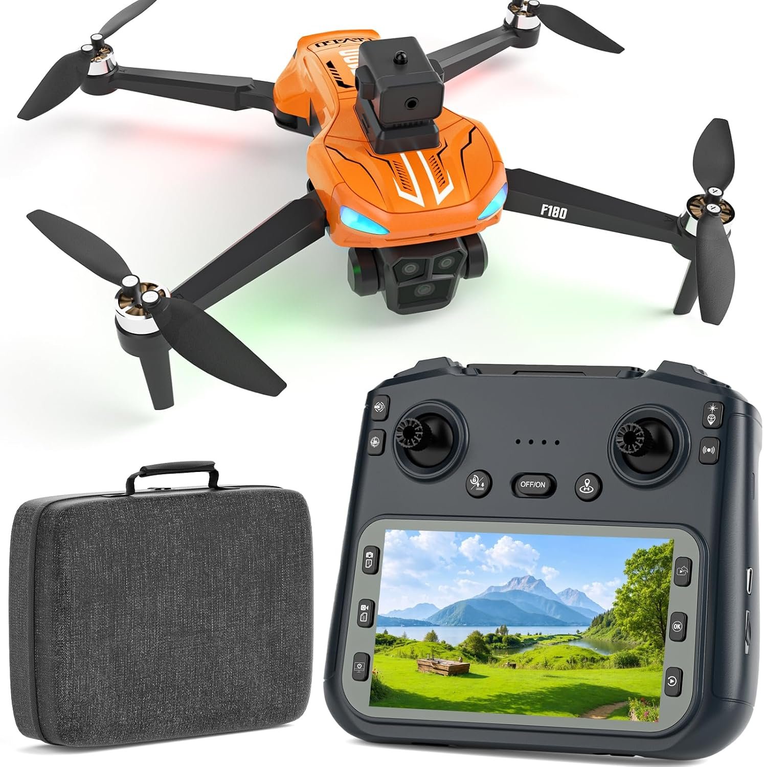 GPS Drone with 4K Camera for Adults, 4.5″ Remote Control Screen, Auto Return, Auto Obstacle Avoidance, 22 Min Flight, Foldable FPV RC Quadcopter with Follow Me, Waypoint Fly, Gift for Beginners