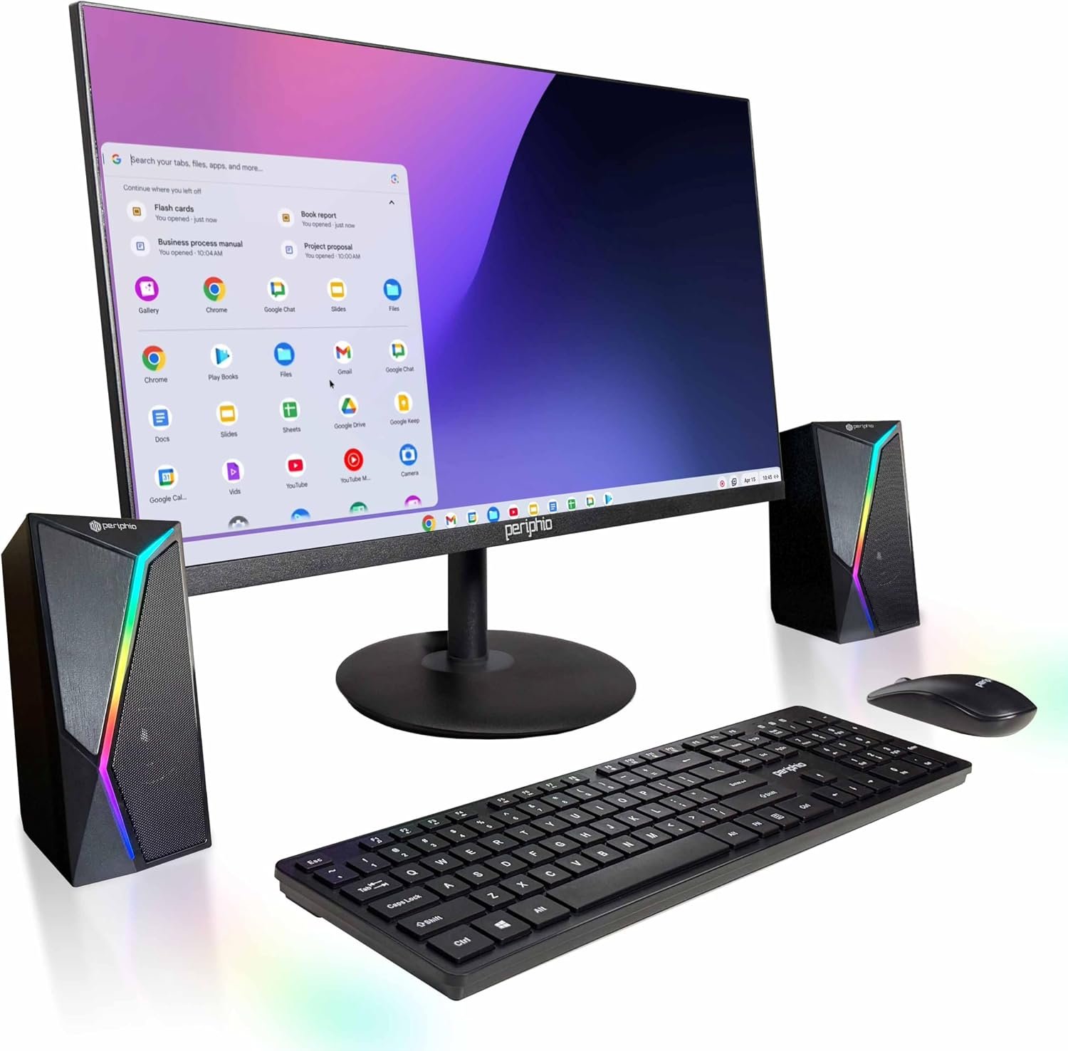 BlairTech All-in-One Desktop PC with 24″ Monitor | Intel Core i5 | 8 GB RAM, 128GB SSD – Powered by Google ChromeOS Flex (Renewed), RGB Speakers, Wireless Keyboard & Mouse, WiFi & Bluetooth (Renewed)