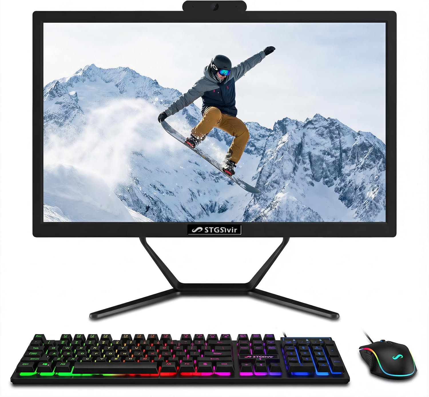 STGSivir All in One Desktop PC, 21.5″ FHD Display, Intel Core i7 up to 3.9G, 16GB RAM, 512GB SSD, WiFi 5, Bluetooth, Webcam, Windows 11 Home