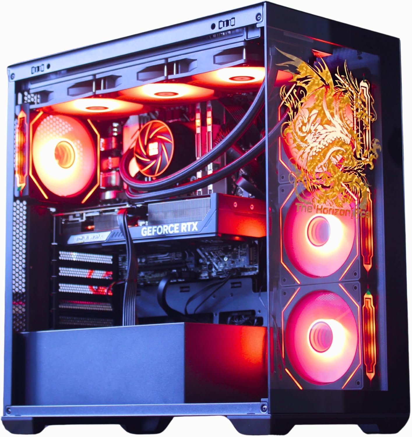 The Horizon Autherium Dragon RGB I9 RTX Gaming PC || 64GB RAM || 5TB Storage || Core I9 Upto 5.4Ghz || RTX 5070 OC || Windows 11 PRO || 360MM AIO || 2.4GB/s WiFi, VR, Gaming Ready Desktop Computer