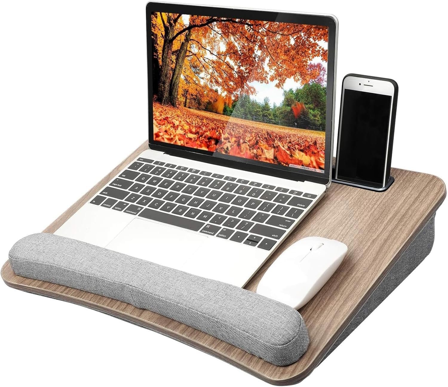 HUANUO Laptop Lap Desk – Portable Lap Desk with Pillow Cushion, Fits up to 15.6 inch Laptop, with Anti-Slip Strip & Storage Function for Home Office Students Use as Computer Laptop Stand, Book Tablet