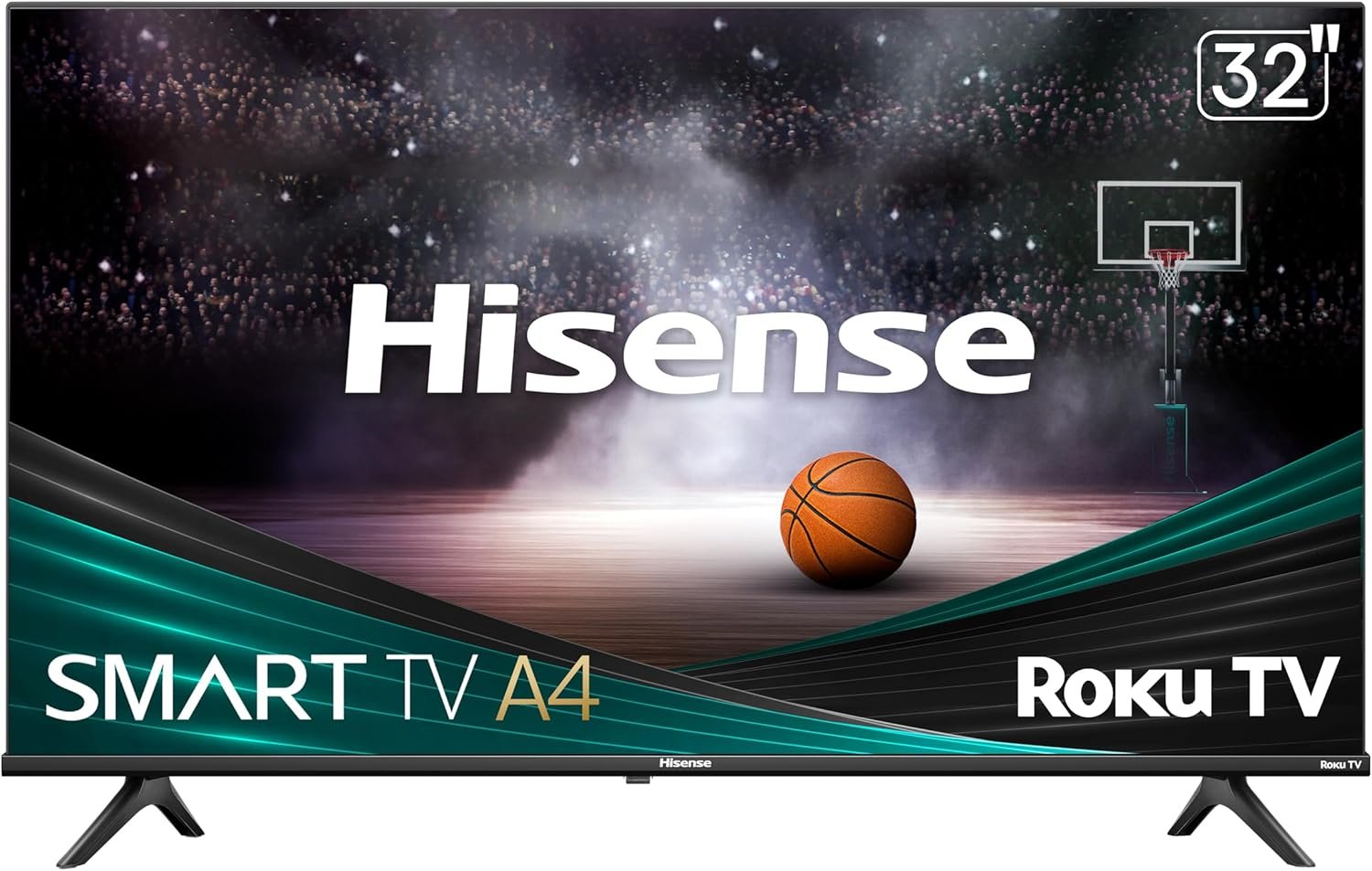Hisense 32-Inch Class A4 Series HD 720p Smart Roku TV with Alexa Compatibility (32A4HNR) – Dolby Audio, Slim Bezel Design, Google Assistant