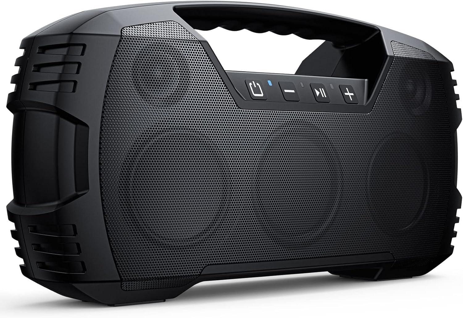 IPX7 Waterproof Outdoor Bluetooth Speaker, Wireless, 90W(Peak), 32H Playtime, Floating Design, Deep Bass & Loud Stereo Sound, Portable with Handle, Rugged for Pool, Beach, Kayaking, Hiking, Black