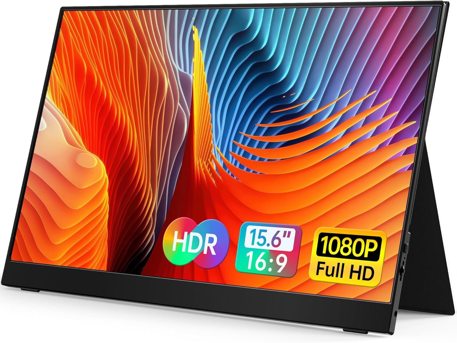 VILVA Portable-Monitor-for-Lapto – 15.6” 1080P FHD IPS Display USB-C HDMI Portable Monitor for Laptop with Cover and Speakers External Monitor for Laptop/PC/Mac/Phone/Xbox Switch/PS4/