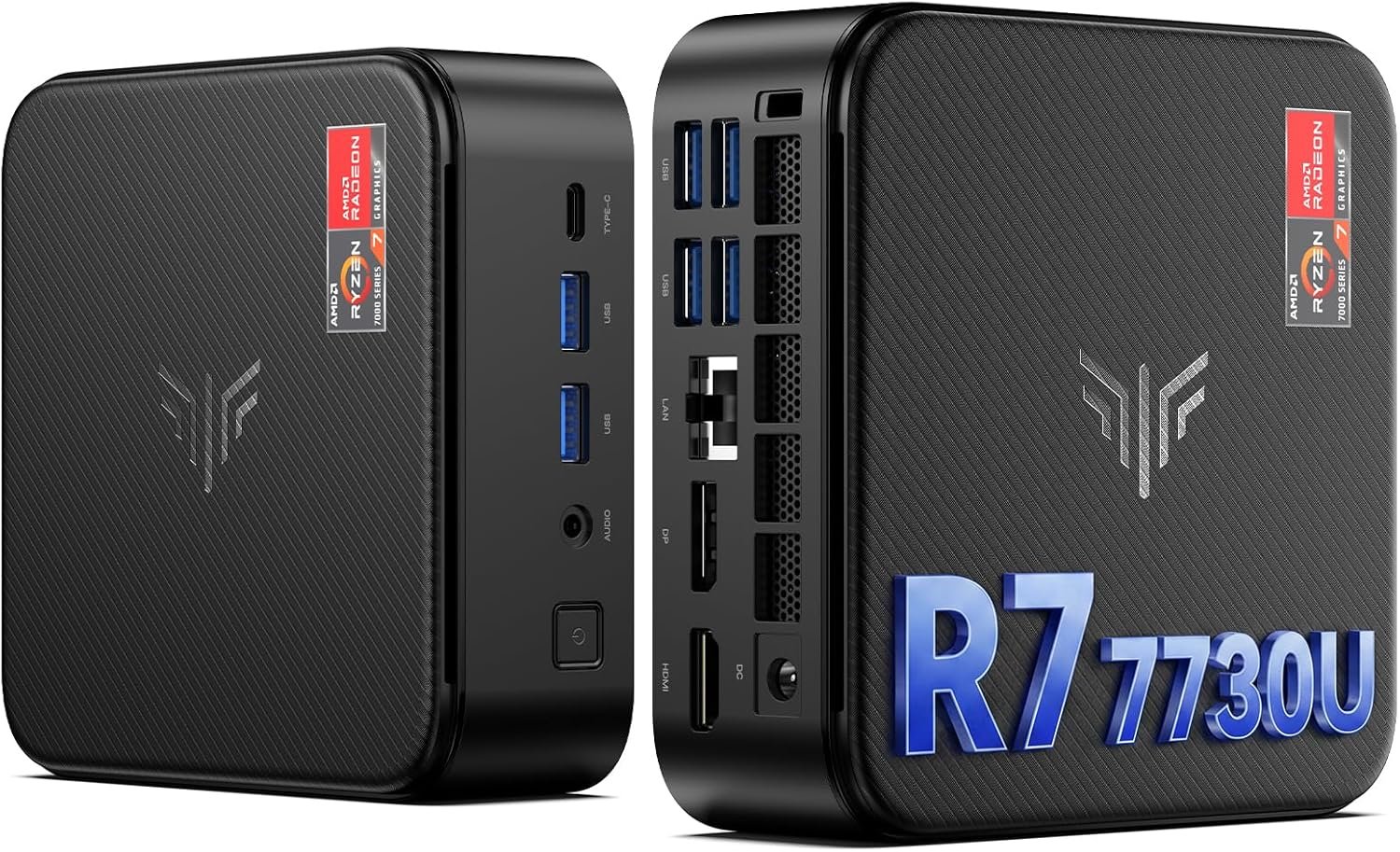 KAMRUI E3B Mini Gaming PC Windows 11 pro, AMD Ryzen 7 7730U (Upgraded 7640HS/7430U), 16GB RAM 1TB M.2 SSD Desktop Computers, 4K Triple Display/Type-C/WiFi6/BT5.2 for Gaming | Business | Home | Office