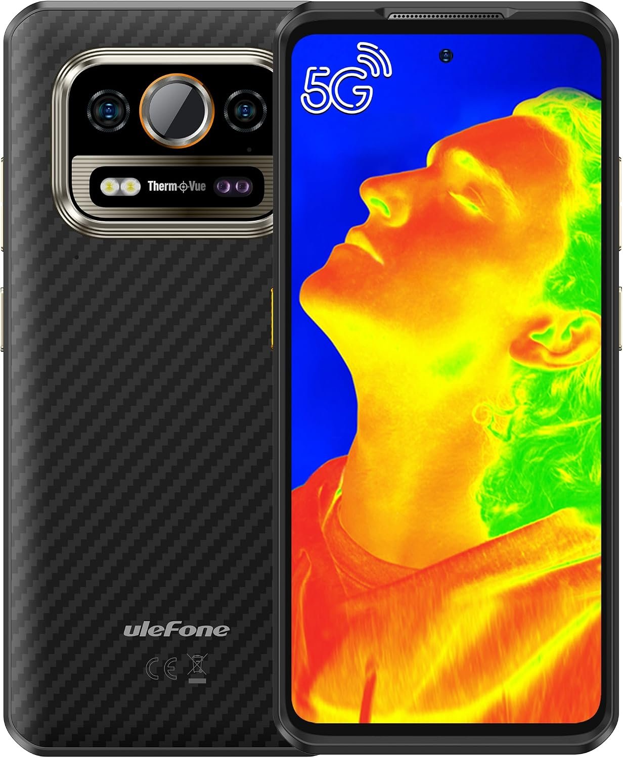 Ulefone Armor 25T Pro 5G Rugged Phone, Thermal Imaging 64MP+50MP Camera, 16GB+256GB MTK Dimensity 6300, 6500mAh(33W), 30W Wireless Charging, 6.78″ FHD+ 120Hz Corning Gorilla Screen, Android 15 | ThermoVue Imaging