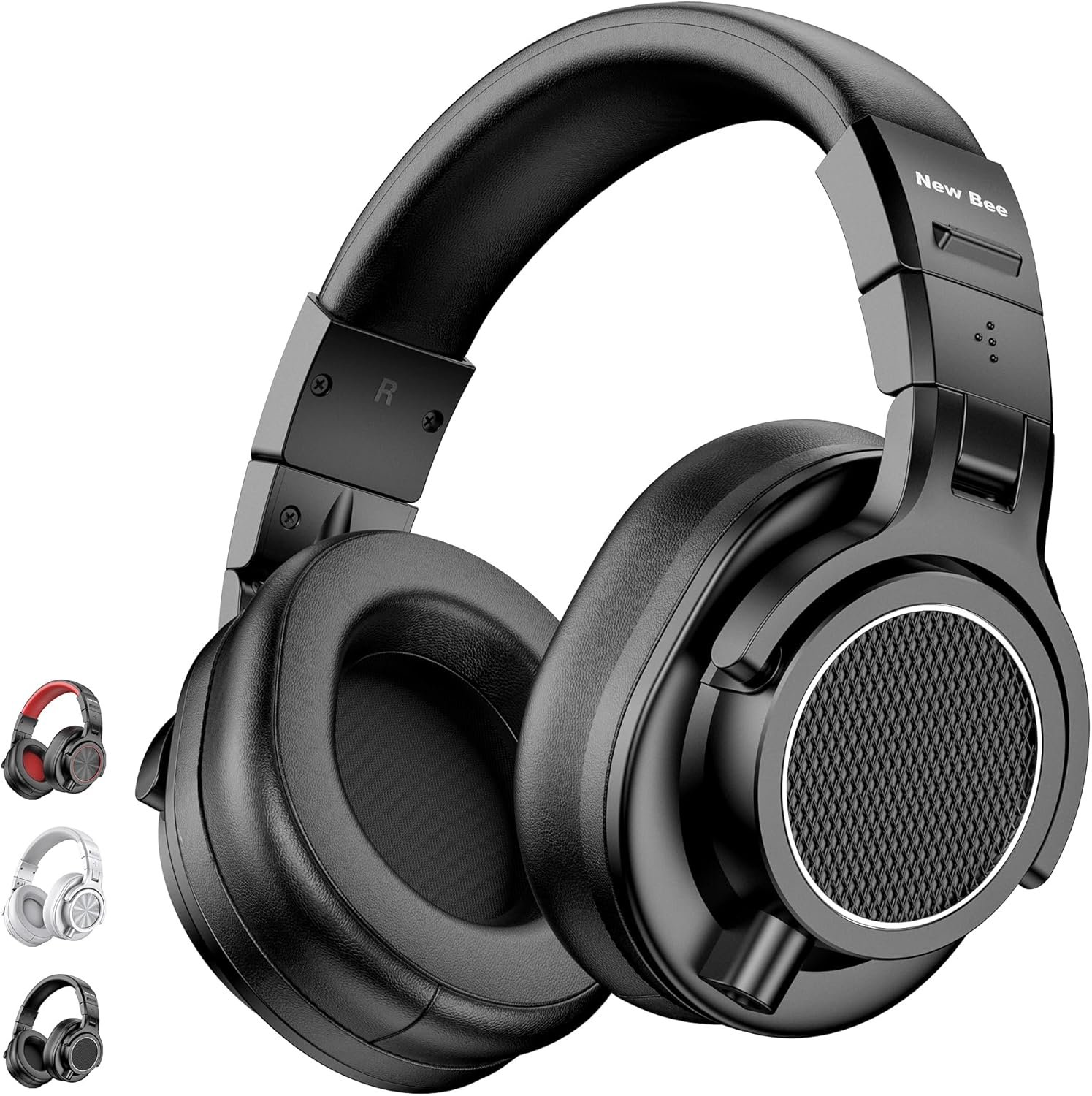 New Bee Studio Headphones, Wired Headphones with 50mm Drivers, Professional DJ Headphones for Recording Mixing Podcast Guitar Piano, 210g Ultra-Lightweight Design, 3.5/6.35mm Jack