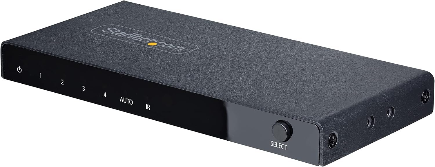 StarTech 4-Port 8K HDMI 2.1 Switch, 4K 120Hz, HDR10+ (4PORT-8K-HDMI-SWITCH)