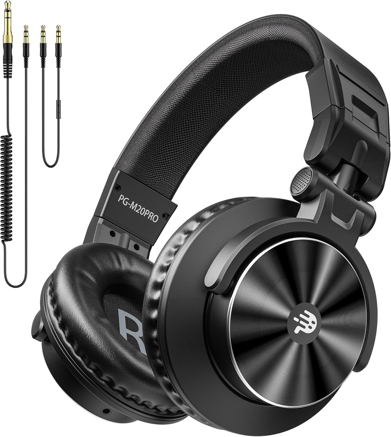 PUPGSIS Wired Over Ear Headphones: Studio Monitor Headphones – Professional 50mm Drivers 40kHz DJ Stereo Headphones – 1/4 to 3.5mm Audio Jack for Recording/Mixing/Podcast/Guitar/Keyboard