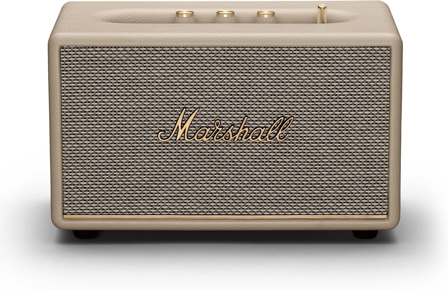 Marshall Acton III Bluetooth Home Speaker – Loud Stereo Sound with Bass and Treble Controls | Plug-in Powered | 3.5mm Aux Input – Cream