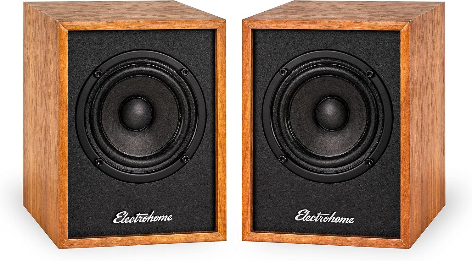Electrohome Huntley Powered Bookshelf Speakers with Built-in Amplifier and 3″ Drivers for Turntable, TV, PC and Wireless Music Streaming Featuring Bluetooth 5, RCA and Aux (EB10)