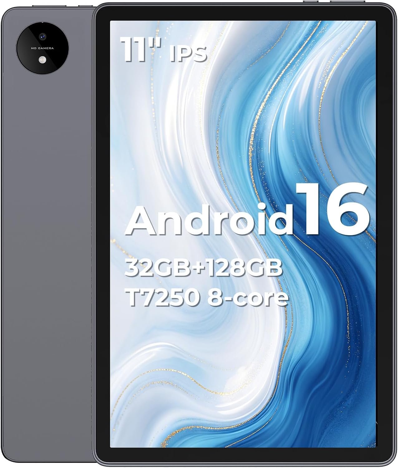 Android 16 Tablet 11 Inch, Gemini AI for Work, Study & Play(Gray) | Computer Tablets with 32GB+128GB, Octa-Core T7250, 8000mAh & Fast Charging, 8+16MP Camera, 1920P IPS, Widevine L1,WIFI/BT 5.0